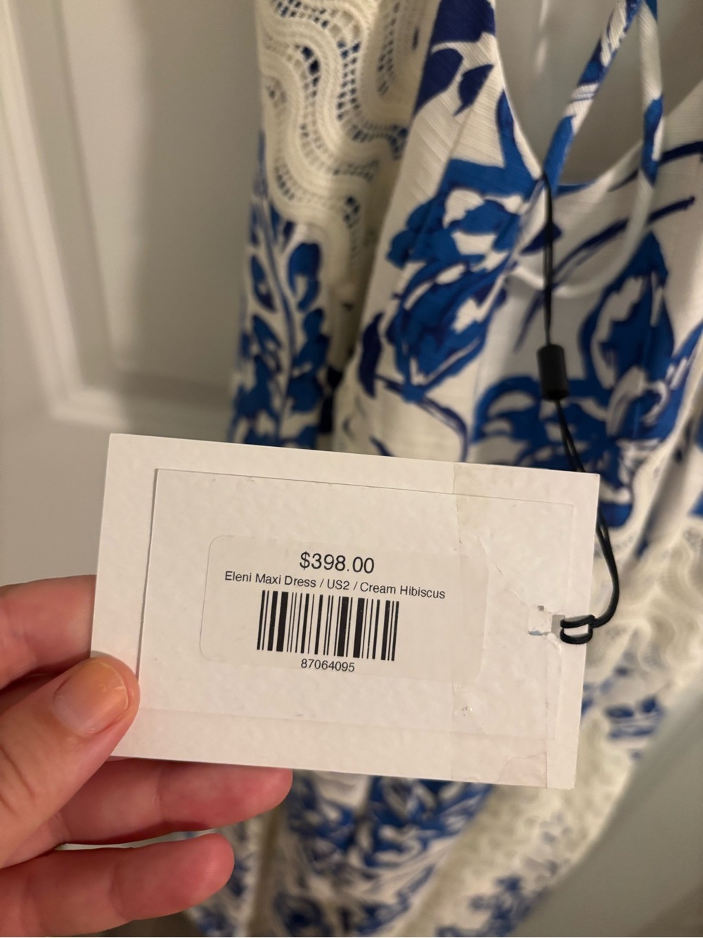 NWT SIGNIFICANT OTHER Eleni Maxi Dress Blue Ivory Lace Cream Hibiscus Size 2 - Picture 15 of 15